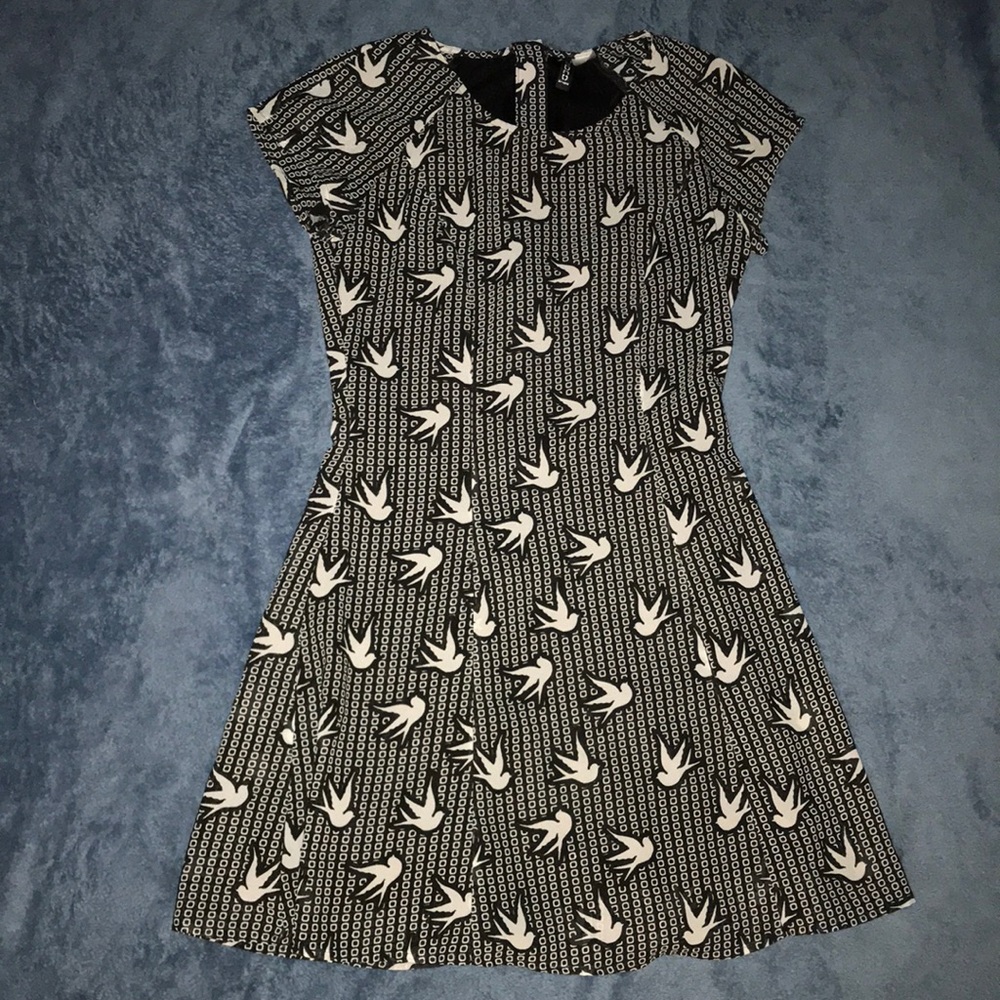 Black and white bird dress